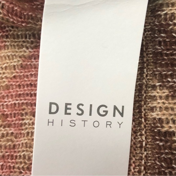 Design History brown pink tribal print turtleneck short sleeve vest sweater L - Picture 9 of 10